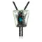 Feather .925 Sterling Silver Certified Authentic Handmade Navajo Native American Natural Turquoise Coral Bolo Tie 34119