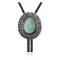 Sun .925 Sterling Silver Certified Authentic Handmade Navajo Native American Natural Turquoise Bolo Tie 34120