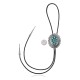 Sun .925 Sterling Silver Certified Authentic Handmade Navajo Native American Natural Turquoise Bolo Tie 34138