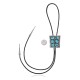 Handmade Certified Authentic Navajo .925 Sterling Silver Native American Natural Turquoise Bolo Tie 34141