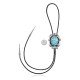 Feather .925 Sterling Silver Certified Authentic Handmade Navajo Native American Natural Turquoise Bolo Tie 34146