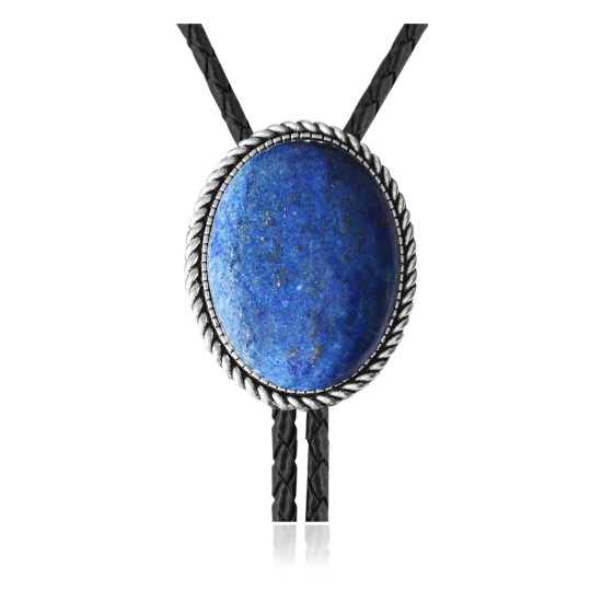 Handmade Certified Authentic Navajo .925 Sterling Silver Native American Natural Turquoise Bolo Tie 34163