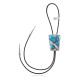 Feather .925 Sterling Silver Certified Authentic Handmade Navajo Native American Natural Turquoise Bolo Tie 34165
