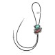 Handmade Certified Authentic Navajo .925 Sterling Silver Native American Natural Turquoise Coral Bolo Tie 34170