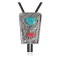 Handmade Certified Authentic Navajo .925 Sterling Silver Native American Natural Turquoise Coral Bolo Tie 34171
