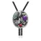 Feather .925 Sterling Silver Certified Authentic Handmade Navajo Native American Natural Turquoise Coral Bolo Tie 34182