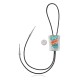 Handmade Certified Authentic Navajo .925 Sterling Silver Native American Natural Turquoise Coral Bolo Tie 34180