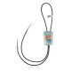 Handmade Certified Authentic Navajo .925 Sterling Silver Native American Natural Turquoise Coral Bolo Tie 34180