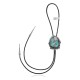 Feather .925 Sterling Silver Certified Authentic Handmade Navajo Native American Natural Turquoise Bolo Tie 34192