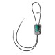 Feather .925 Sterling Silver Certified Authentic Handmade Navajo Native American Natural Turquoise Bolo Tie 34195