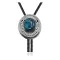 Handmade Certified Authentic Navajo .925 Sterling Silver Native American Natural Turquoise Bolo Tie 34206