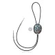  Feather .925 Sterling Silver Certified Authentic Handmade Navajo Native American Natural Turquoise Bolo Tie 34207