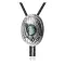 Feather .925 Sterling Silver Certified Authentic Handmade Navajo Native American Natural Turquoise Bolo Tie 34208
