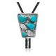 Feather .925 Sterling Silver Certified Authentic Handmade Navajo Native American Natural Turquoise Bolo Tie 34214