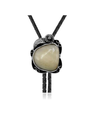 Feather .925 Sterling Silver Certified Authentic Handmade Navajo Native American Natural Turquoise Bolo Tie 34231