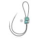 Feather .925 Sterling Silver Certified Authentic Handmade Navajo Native American Natural Turquoise Bolo Tie 34242