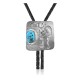 Handmade Certified Authentic Navajo .925 Sterling Silver Native American Natural Turquoise Bolo Tie 34248