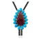 Handmade Certified Authentic Navajo .925 Sterling Silver Native American Natural Turquoise Purple Spiny Oyster Bolo Tie 34253