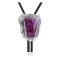 Feather .925 Sterling Silver Handmade Navajo Bolo Tie with Turquoise and Purple Spiny Oyster NB180620190672