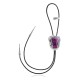 Feather .925 Sterling Silver Handmade Navajo Bolo Tie with Turquoise and Purple Spiny Oyster NB180620190672