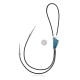 Handmade Certified Authentic Navajo .925 Sterling Silver Native American Natural Turquoise Bolo Tie 34264