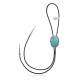 Sun .925 Sterling Silver Certified Authentic Handmade Navajo Native American Natural Turquoise Bolo Tie 34272