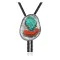 Handmade Certified Authentic Navajo .925 Sterling Silver Native American Natural Turquoise Coral Bolo Tie 34279