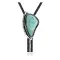 Swirl .925 Sterling Silver Certified Authentic Handmade Navajo Native American Natural Turquoise Bolo Tie 34319