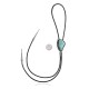 Swirl .925 Sterling Silver Certified Authentic Handmade Navajo Native American Natural Turquoise Bolo Tie 34319