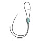 Swirl .925 Sterling Silver Certified Authentic Handmade Navajo Native American Natural Turquoise Bolo Tie 34319