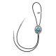 Leaf .925 Sterling Silver Certified Authentic Handmade Navajo Native American Natural Turquoise Bolo Tie 34339