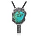 Swirl .925 Sterling Silver Certified Authentic Handmade Navajo Native American Natural Turquoise Bolo Tie 34345