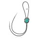 Swirl .925 Sterling Silver Certified Authentic Handmade Navajo Native American Natural Turquoise Bolo Tie 34345