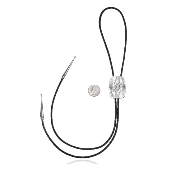 Wave .925 Sterling Silver Certified Authentic Handmade Navajo Native American Bolo 34363