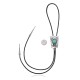 Leaf Mountain .925 Sterling Silver Certified Authentic Handmade Navajo Native American Natural Turquoise Bolo Tie 34371