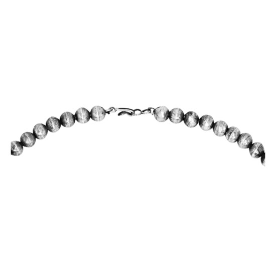 Squash Blossom .925 Sterling Silver Certified Authentic Navajo Native American Natural Turquoise Necklace 35119
