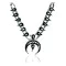 Squash Blossom .925 Sterling Silver Certified Authentic Navajo Native American Natural Turquoise Necklace 35120