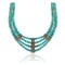 .925 Sterling Silver Certified Authentic Navajo Native American 3 strand Magnesite Necklace 35133