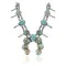 .925 Sterling Silver Certified Authentic Handmade Navajo Native American Natural Turquoise Necklace 35139