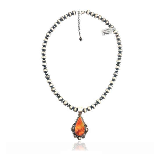 Sun .925 Sterling Silver Certified Authentic Handmade Navajo Native American Spiny Oyster Necklace 35149 Sun .925 Sterling Silver Certified Authentic Handmade Navajo Native American Spiny Oyster Necklace 35149