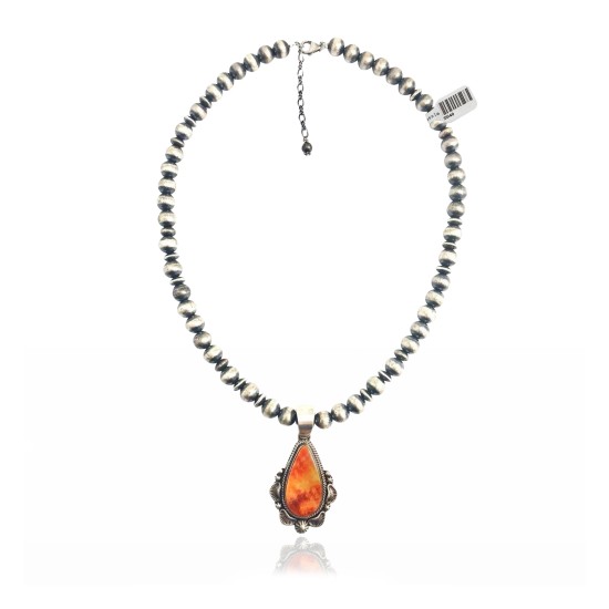 Sun .925 Sterling Silver Certified Authentic Handmade Navajo Native American Spiny Oyster Necklace 35149 Sun .925 Sterling Silver Certified Authentic Handmade Navajo Native American Spiny Oyster Necklace 35149