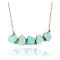 .925 Sterling Silver Certified Authentic Navajo Native American Natural Turquoise Necklace 35158