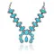.925 Sterling Silver Certified Authentic Navajo Native American Natural Turquoise Necklace 35161