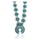 Squash Blossom  .925 Sterling Silver Certified Authentic Handmade Navajo Native American Natural Turquoise Necklace 35163