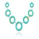 Elegant Flower .925 Sterling Silver Certified Authentic Handmade Navajo Native American Natural Turquoise Necklace 35123