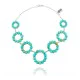 Elegant Flower .925 Sterling Silver Certified Authentic Handmade Navajo Native American Natural Turquoise Necklace 35123