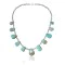 .925 Sterling Silver Certified Authentic Navajo Native American Natural Turquoise Necklace 35154
