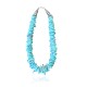 .925 Sterling Silver Certified Authentic Navajo Native American 1 strand Natural Turquoise Necklace Chain 35166