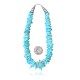 .925 Sterling Silver Certified Authentic Navajo Native American 1 strand Natural Turquoise Necklace Chain 35166