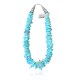 .925 Sterling Silver Certified Authentic Navajo Native American 1 strand Natural Turquoise Necklace Chain 35166